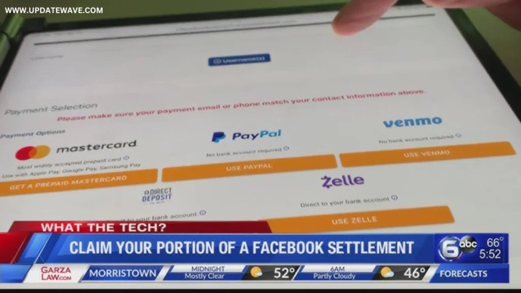 Facebook Settlement Direct Deposit updatewave.com