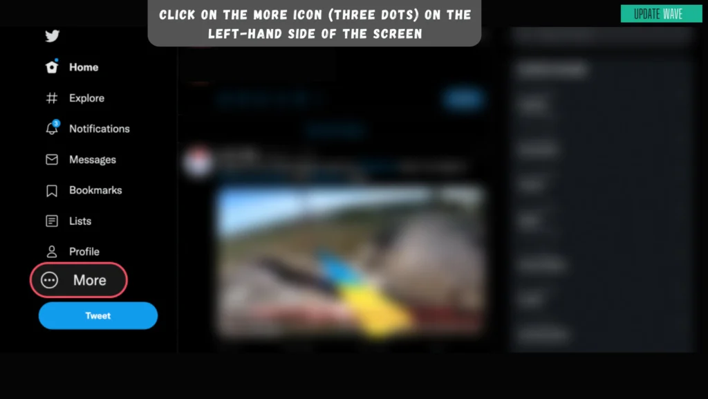 click on the more icon three dots on the left-hand side of the screen www.updatewave.com